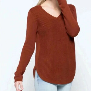 NWOT RD Style Knit Womens Sweater Rust Color Size XS